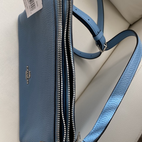 COACH Blue Leather Bag with Silver Details - Picture 5 of 11